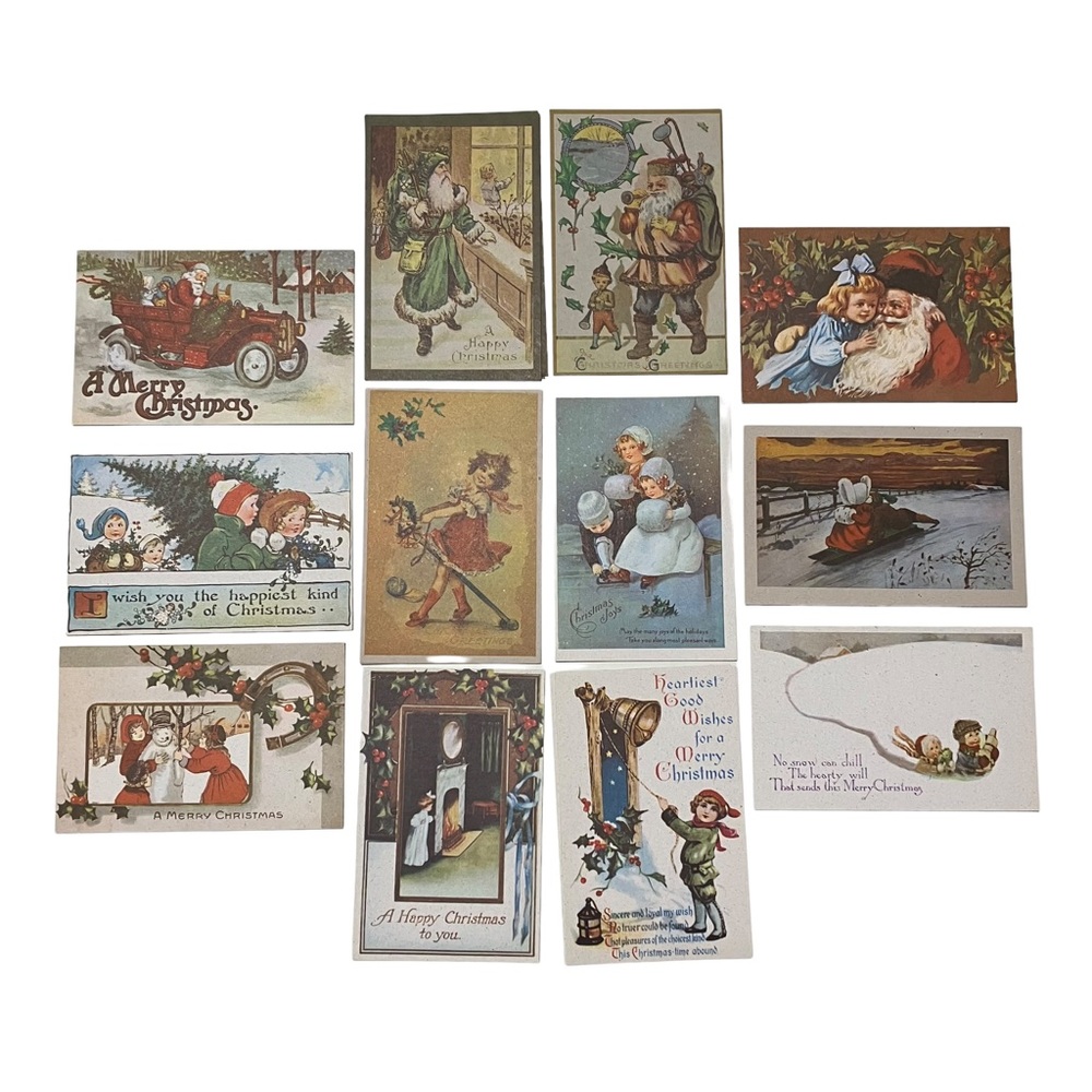 Vintage Unused Oldtime Ecology Christmas Postcards Popular Products Lot of 46